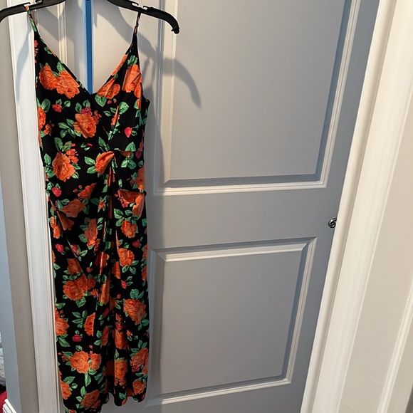 H&M Black Floral Knot Detail Dress size Small - Picture 4 of 6